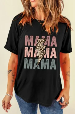 Clearance Dear-Lover MAMA Bolt Graphic Tee Black