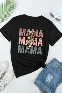 Clearance Dear-Lover MAMA Bolt Graphic Tee Black