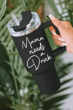 Outlet Dear-Lover Mama Needs A Drink Stainless Steel Portable Cup 40oz Black