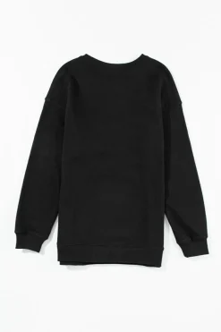Online Dear-Lover Merry Every Thing Tinsel Slogan Sweatshirt Black