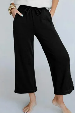 Discount Dear-Lover Mineral Wash Exposed Seam Wide Leg Pants Black