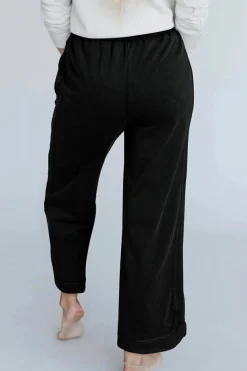 Discount Dear-Lover Mineral Wash Exposed Seam Wide Leg Pants Black