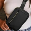 Clearance Dear-Lover Minimalist Multi-zipped Crossbody Bag Black