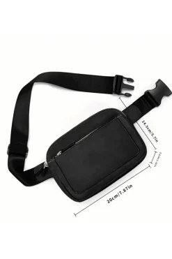 Clearance Dear-Lover Minimalist Multi-zipped Crossbody Bag Black