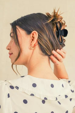 Outlet Dear-Lover Minimalist Wave Shape Matte Hair Claw Clip Black