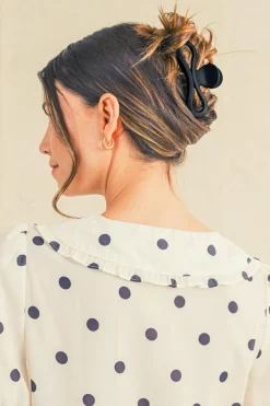 Outlet Dear-Lover Minimalist Wave Shape Matte Hair Claw Clip Black