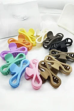 Outlet Dear-Lover Minimalist Wave Shape Matte Hair Claw Clip Black