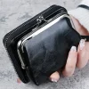 Discount Dear-Lover Minimalist Wristlet PU Leather Coin Purse Black