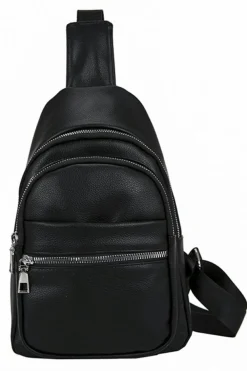Outlet Dear-Lover Multi Compartment PU Leather Crossbody Bag Black