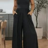 Discount Dear-Lover Open Back Wide Leg Jumpsuit Black