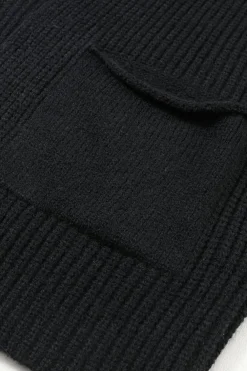 Best Dear-Lover Oversized Fold Over Sleeve Open Front Cardigan Black