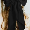 Outlet Dear-Lover Oversized Ribbon Bowknot Satin Hair Clip Black