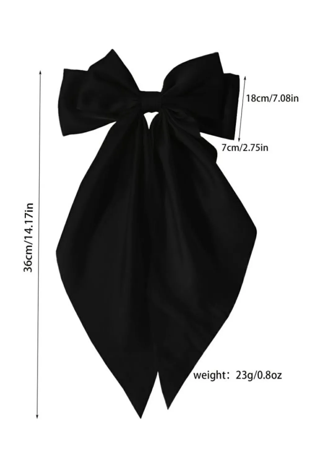 Outlet Dear-Lover Oversized Ribbon Bowknot Satin Hair Clip Black