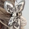 Outlet Dear-Lover Paisley Floral Print Bow Knot Hair Clip Black