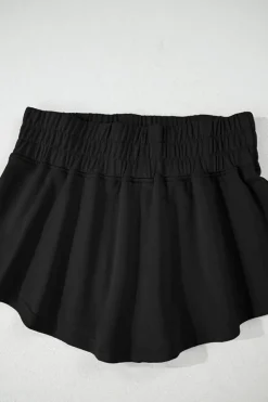 Clearance Dear-Lover 2pcs Cropped Tee and Ruffle High Waist Skort Set Black