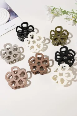 New Dear-Lover 2pcs Hollow-out Flower Shape Hair Clip Black