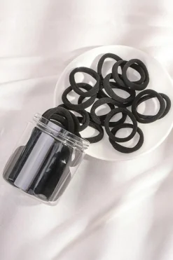 Online Dear-Lover 50pcs/box Solid Simple High Elastic Hair Ties Black