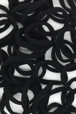 Online Dear-Lover 50pcs/box Solid Simple High Elastic Hair Ties Black