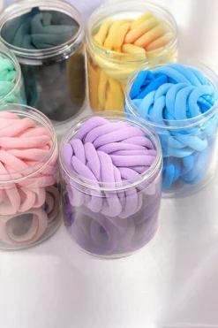 Online Dear-Lover 50pcs/box Solid Simple High Elastic Hair Ties Black