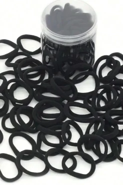 Online Dear-Lover 50pcs/box Solid Simple High Elastic Hair Ties Black