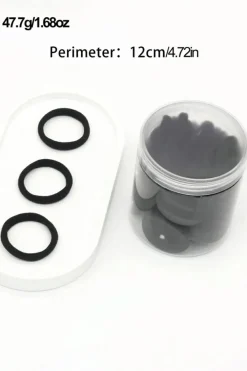 Online Dear-Lover 50pcs/box Solid Simple High Elastic Hair Ties Black