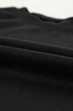Clearance Dear-Lover Pearl Decor 3/4 Sleeve Crew Neck T Shirt Black