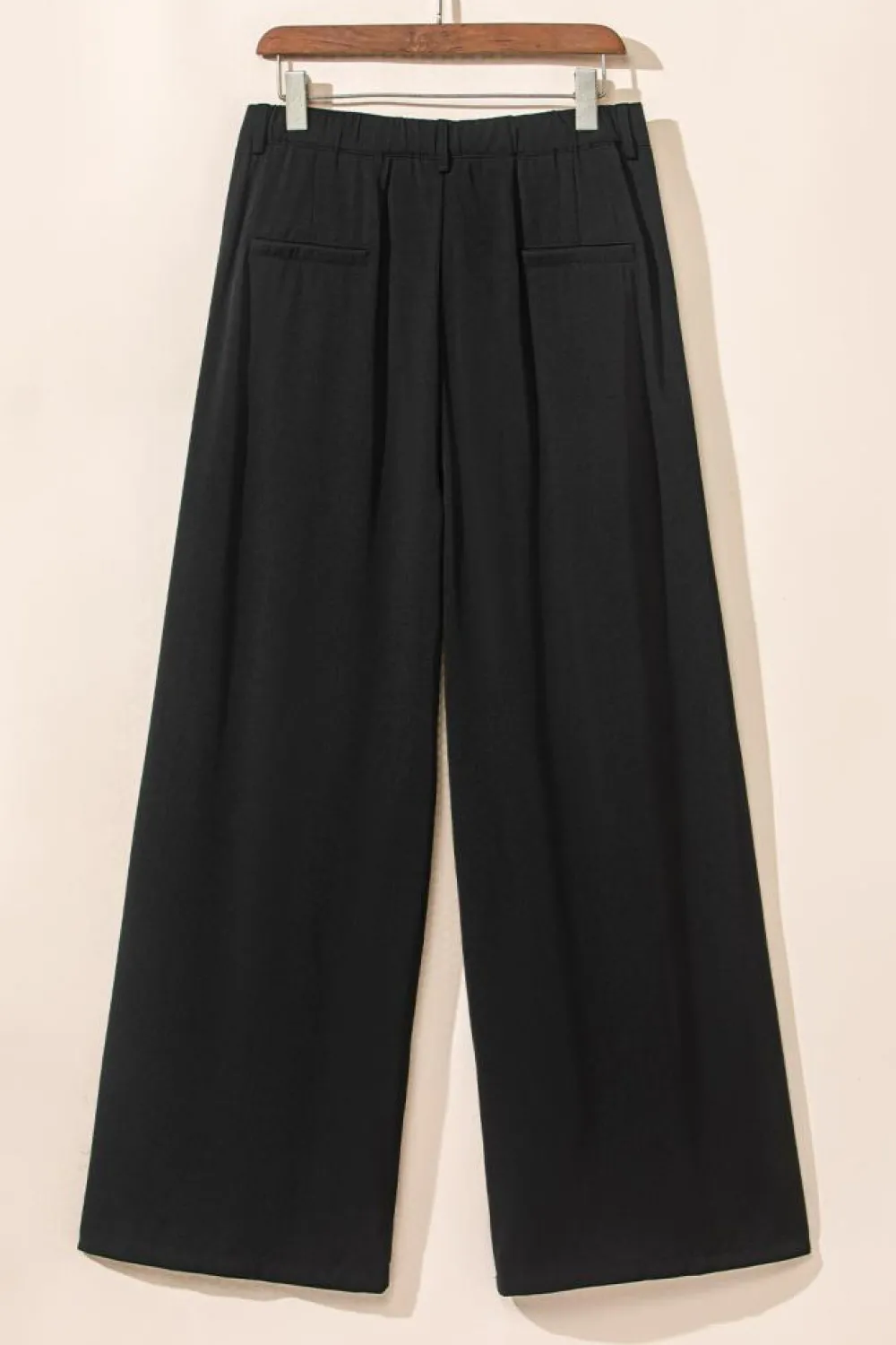 Hot Dear-Lover Pleated Elegant Wide Leg Pants Black