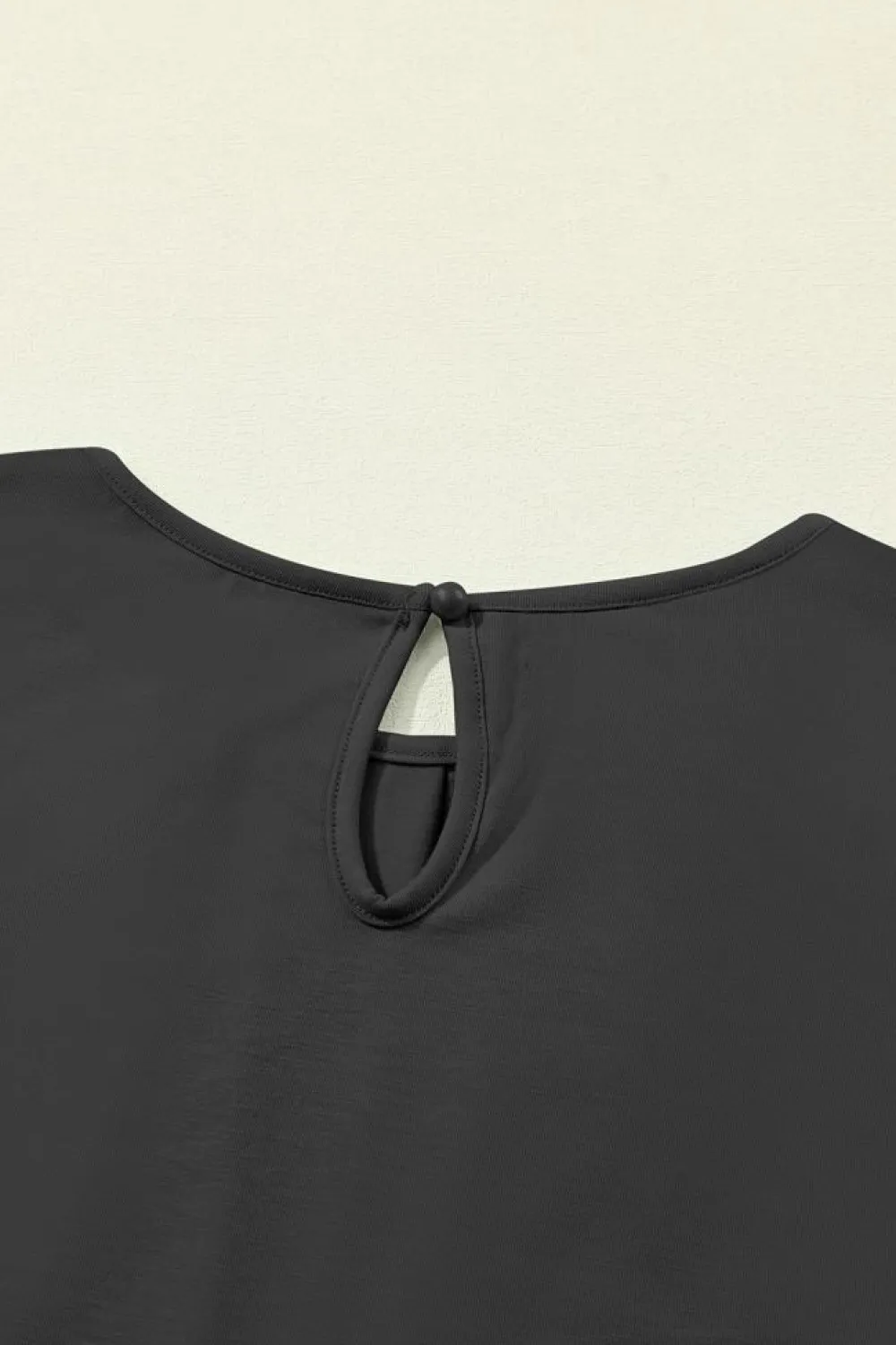 Clearance Dear-Lover Pleated Round Neck Sleeveless Top Black