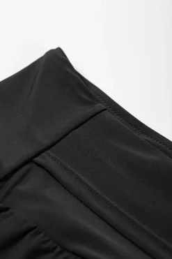 Fashion Dear-Lover Pocketed Wide Waistband Swim Shorts Black