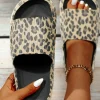 Discount Dear-Lover Print Thick Sole Slip On Slippers Black