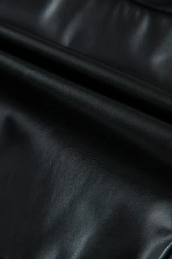 New Dear-Lover PU Leather Side Slits Slim Fit High Waist Mini Skirt Black