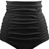 Sale Dear-Lover Purple Retro High Waisted Swim Short Black