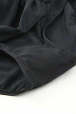 Sale Dear-Lover Purple Retro High Waisted Swim Short Black