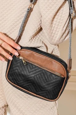New Dear-Lover Quilted Faux Leather Crossbody Bag 22*6*16cm Black