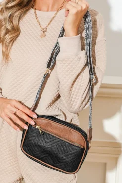 New Dear-Lover Quilted Faux Leather Crossbody Bag 22*6*16cm Black