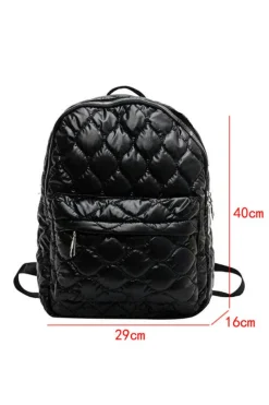 Fashion Dear-Lover Quilted Large Capacity Functional Backpack Black