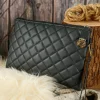 Discount Dear-Lover Quilted Leather Wallet Bag Black