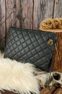Discount Dear-Lover Quilted Leather Wallet Bag Black