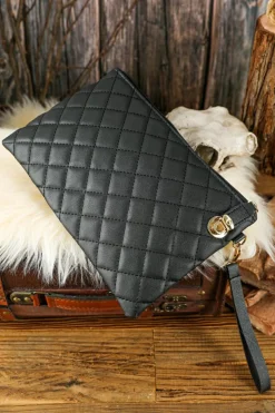 Discount Dear-Lover Quilted Leather Wallet Bag Black
