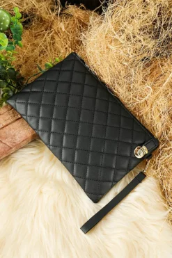 Discount Dear-Lover Quilted Leather Wallet Bag Black