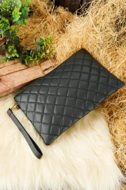 Discount Dear-Lover Quilted Leather Wallet Bag Black