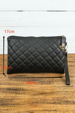 Discount Dear-Lover Quilted Leather Wallet Bag Black