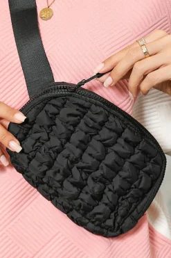 Outlet Dear-Lover Quilted Puffer Belt Bag Fanny Pack Black