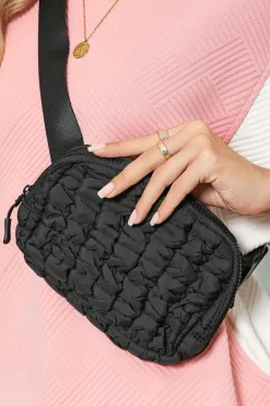 Outlet Dear-Lover Quilted Puffer Belt Bag Fanny Pack Black