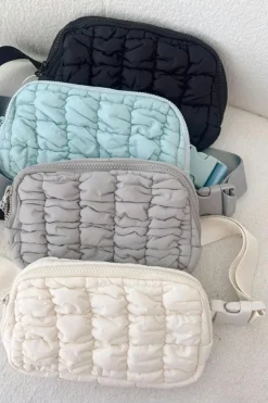 Outlet Dear-Lover Quilted Puffer Belt Bag Fanny Pack Black