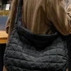 Fashion Dear-Lover Quilted Zipper Large Shoulder Bag Black