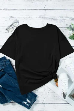 Online Dear-Lover Raw Seam Patchwork Drop Shoulder Oversize T Shirt Black
