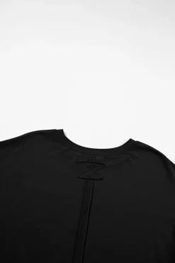 Online Dear-Lover Raw Seam Patchwork Drop Shoulder Oversize T Shirt Black
