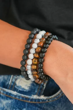 Sale Dear-Lover Retro Beaded Crystal 4pcs Bracelet Set Black