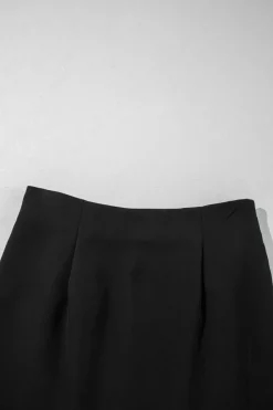Hot Dear-Lover Rhinestone Bow Wrap High Waist Mini Skirt Black